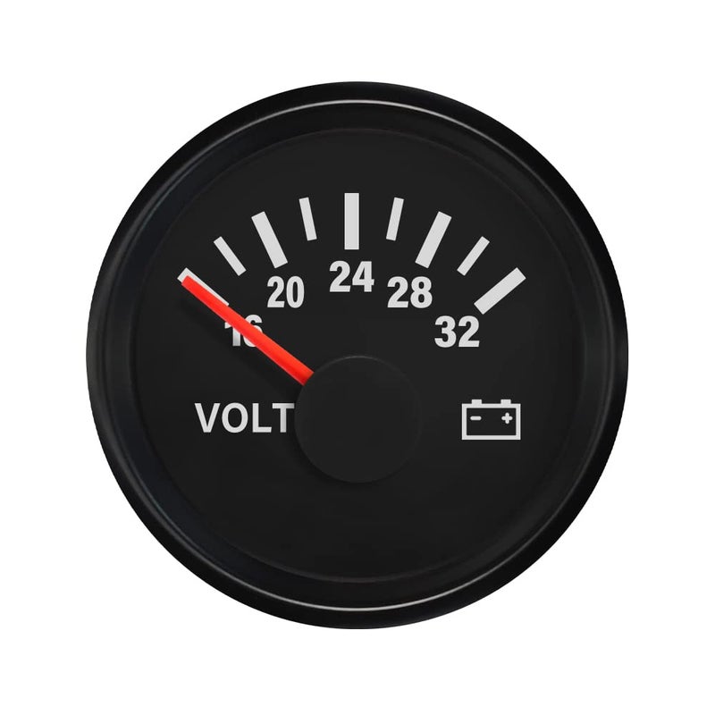 ELING Voltmeter Voltage Gauge 24V 16-32V 52mm(2") with Backlight for Car Boat Truck RV - Image 1